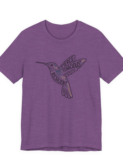 "Hummingbird with words in it" Unisex Jersey Short Sleeve Tee
