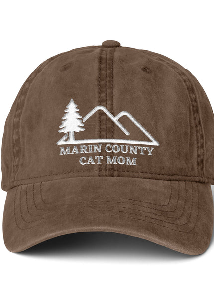 "Marin County Cat Mom" Women's Pigment-Dyed Cap with Fashion Undervisor (Embroidery)