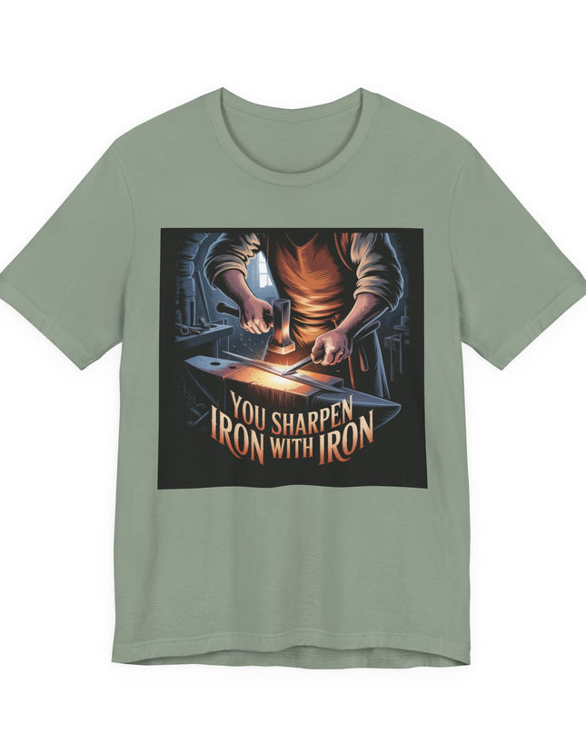 "You sharpen iron with iron" Unisex Jersey Short Sleeve Tee