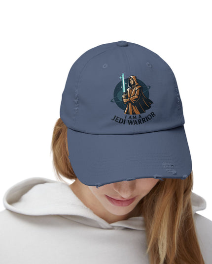"I am a Jedi warrior" Unisex Distressed Cap