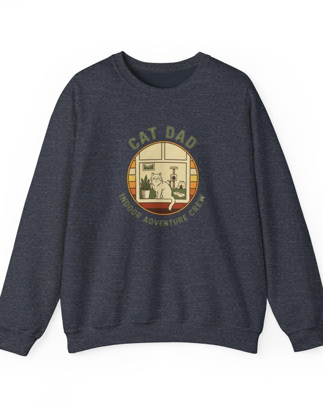 "Cat Dad Indoor Adventure Crew" Unisex Adult Sweatshirt