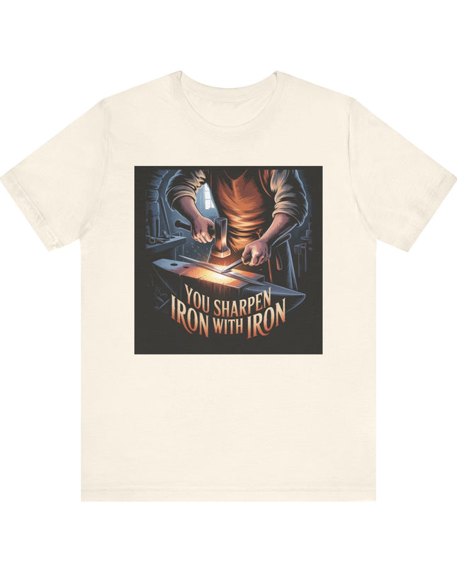 "You sharpen iron with iron" Unisex Jersey Short Sleeve Tee