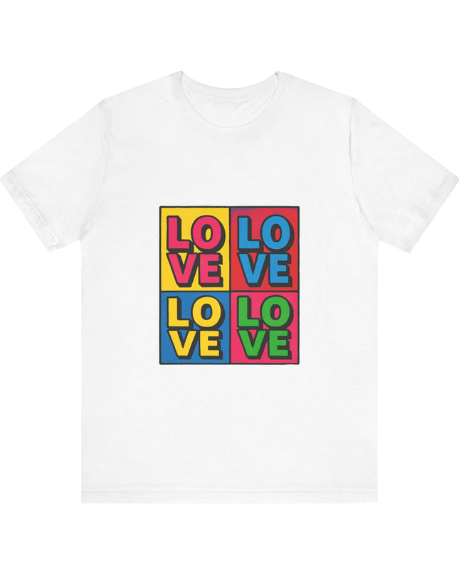 "Love, (Andy Warhol style)" Unisex Jersey Short Sleeve Tee