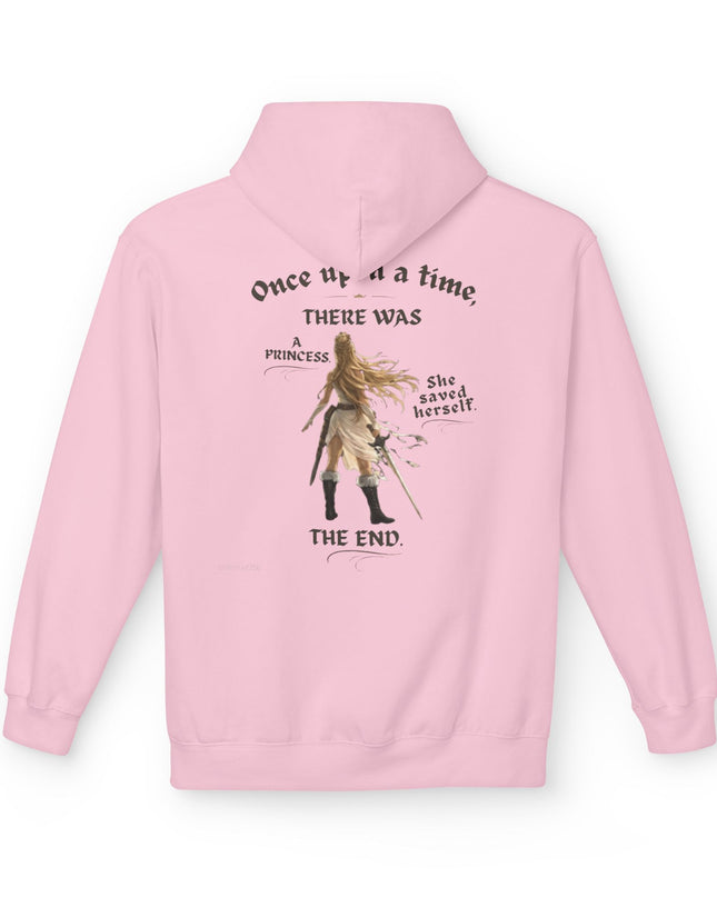 "She Saved Herself" (Ink both sides) Unisex Midweight Softstyle Fleece Hoodie