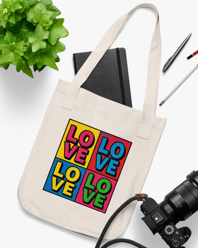 "Love – Andy Warhol Style" Organic Canvas Tote Bag