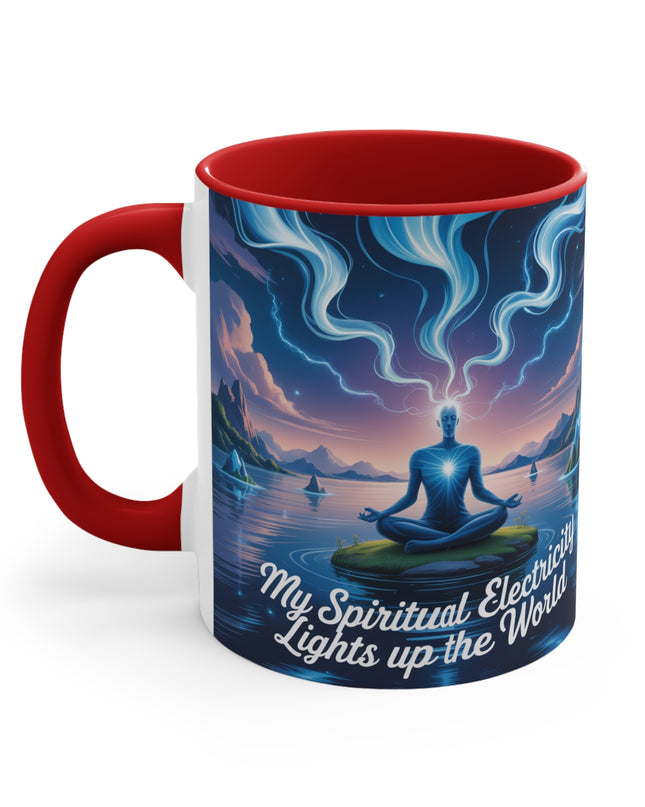 "My Spiritual Electricity Lights Up the World" Accent Mug