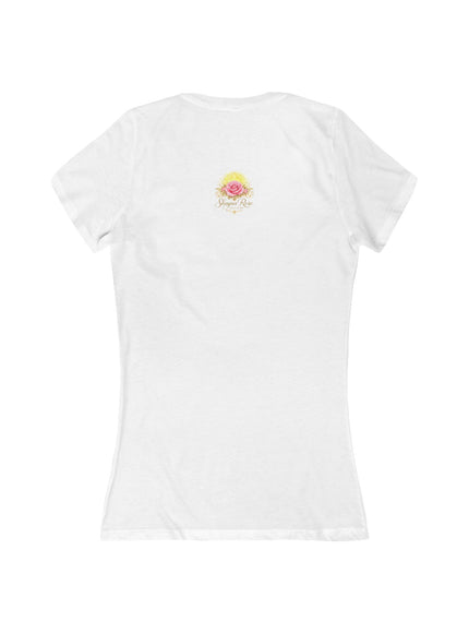 "Fuchsia Fairy" Women's Jersey Short Sleeve Deep V-Neck Tee