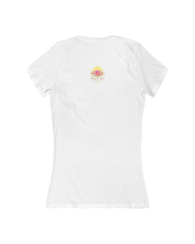 "Fuchsia Fairy" Women's Jersey Short Sleeve Deep V-Neck Tee