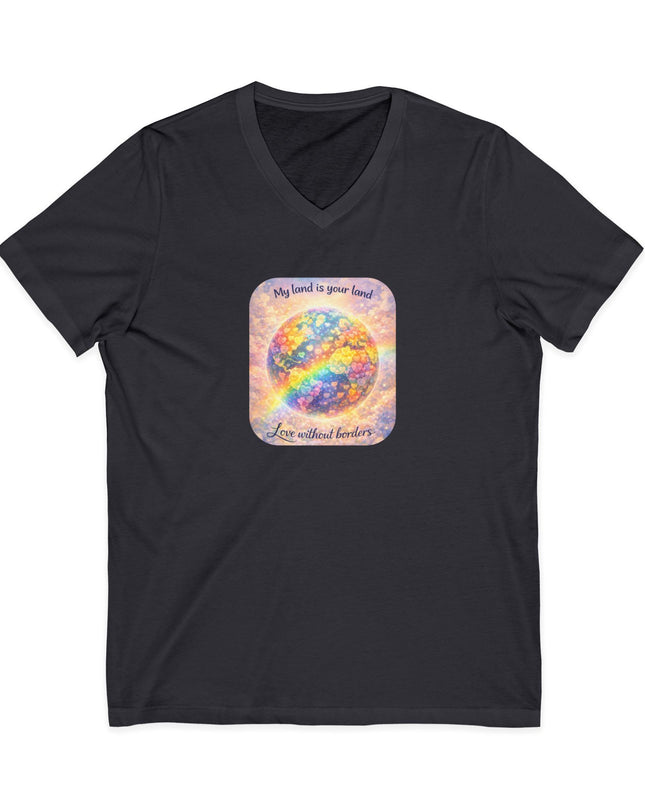 "My Land is Your Land" Unisex Jersey Short Sleeve V-Neck Tee