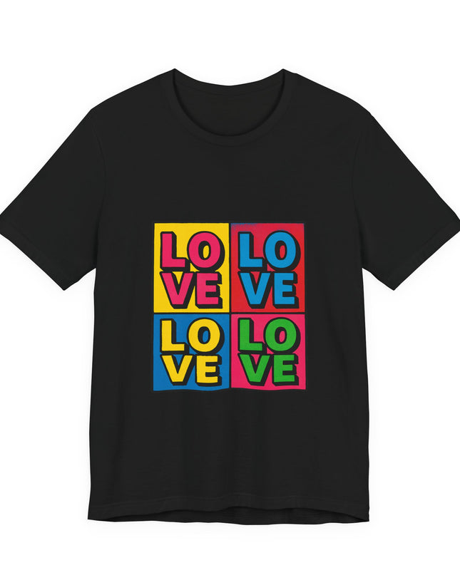 "Love, (Andy Warhol style)" Unisex Jersey Short Sleeve Tee
