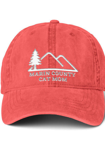 "Marin County Cat Mom" Women's Pigment-Dyed Cap with Fashion Undervisor (Embroidery)