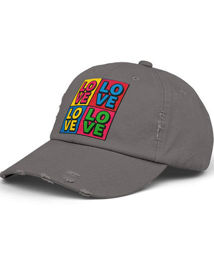 "Love (Andy Warhol style)"Unisex Distressed Cap
