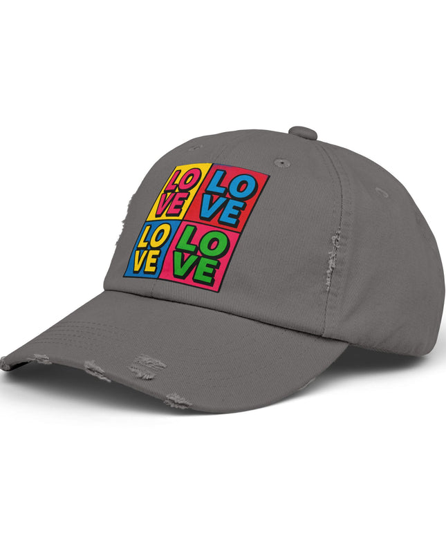 "Love (Andy Warhol style)"Unisex Distressed Cap