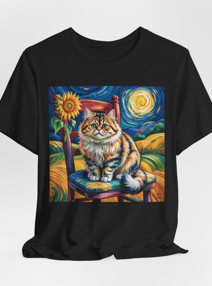 "Cat - Vincent Van Gogh style" V.1 Unisex Jersey Short Sleeve Tee