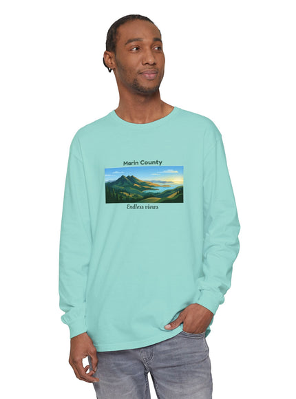 "Marin County - Endless Views" Unisex Garment-dyed Long Sleeve T-Shirt