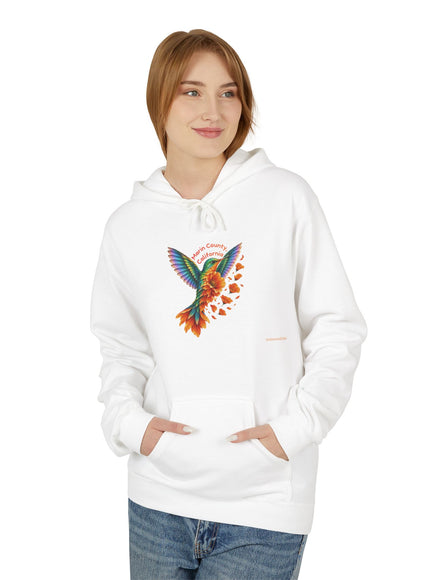"Hummingbird and Poppies" Unisex Midweight Softstyle Fleece Hoodie