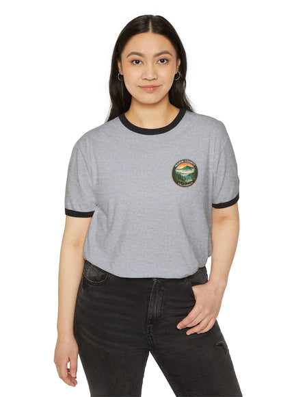"Marin County - Above the Fog - No Text" (2-sided) Unisex Cotton Ringer T-Shirt