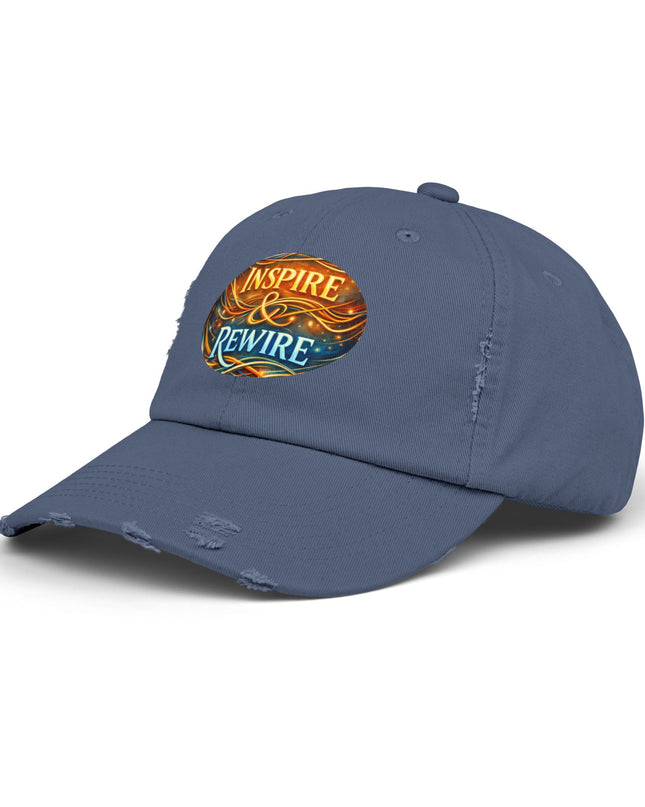 "Inspire and Rewire" Unisex Distressed Cap