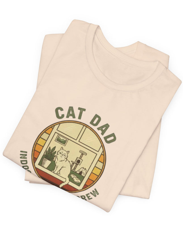 "Cat Dad Indoor Adventure Crew" Unisex Jersey Short Sleeve Tee