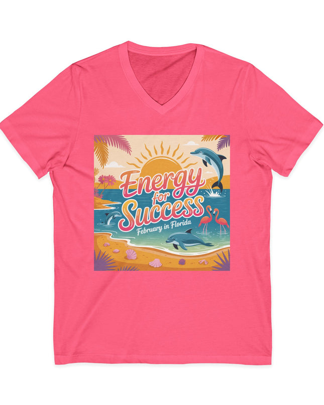 "February in Florida, Energy for Success" Ladies' V-Neck T-Shirt