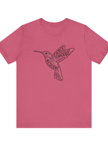 "Hummingbird with words in it" Unisex Jersey Short Sleeve Tee