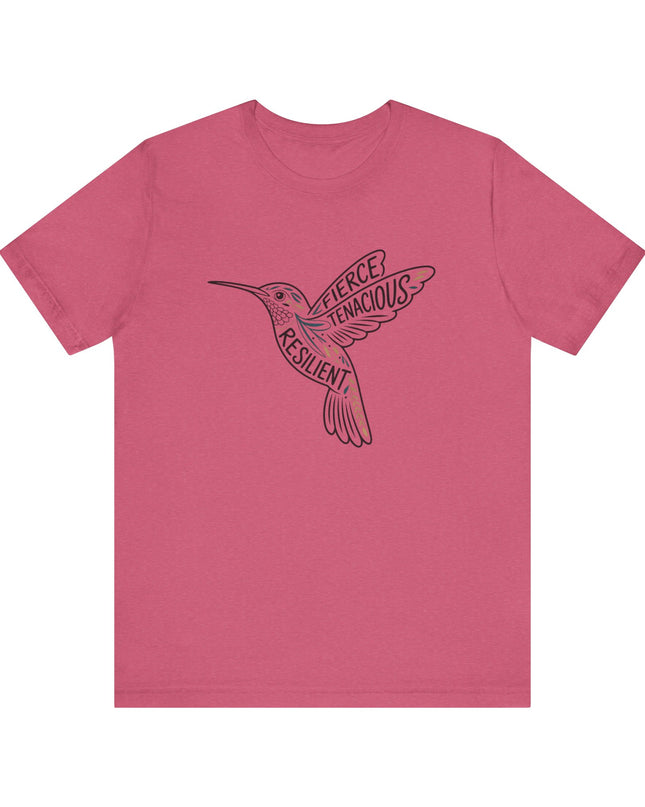 "Hummingbird with words in it" Unisex Jersey Short Sleeve Tee