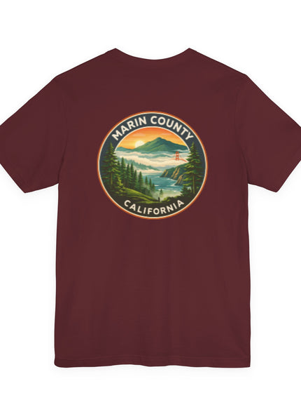 "Marin County - Above the Fog - No Text" (2-sided) Unisex Jersey Short Sleeve Tee