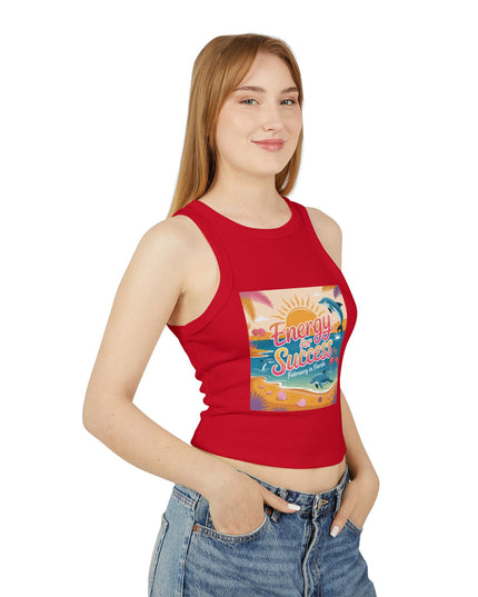 "February and Florida, Energy for Success" Women's Micro Rib Racer Tank Top