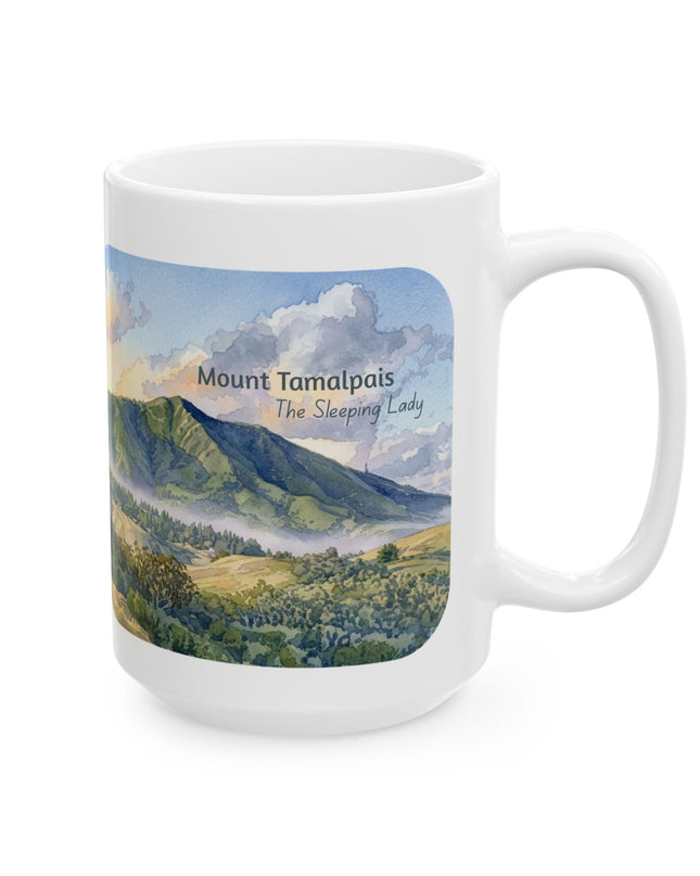 "Mount Tamalpais, the Sleeping Lady" Ceramic Mug, (11oz, 15oz)