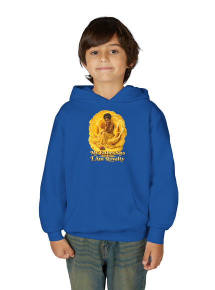 "My Father Says I am Royalty" Youth Heavy Blend Hooded Sweatshirt