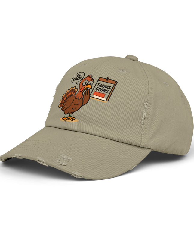 "Oh crap, Thanksgiving" Unisex Distressed Cap