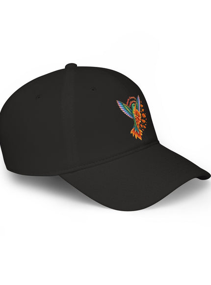 "Hummingbird and Poppies" Low Profile Baseball Cap