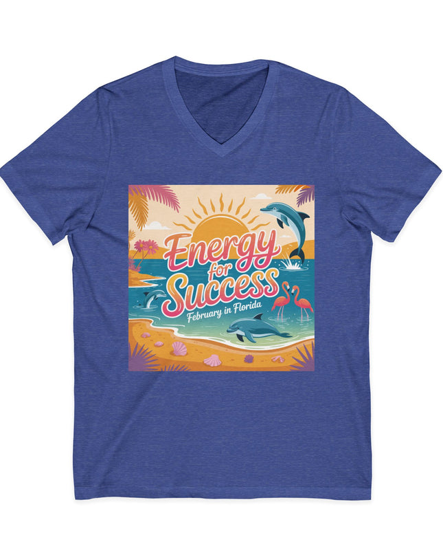 "February in Florida, Energy for Success" Ladies' V-Neck T-Shirt