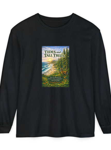 "Tides and Tall Trees" Unisex Garment-dyed Long Sleeve T-Shirt