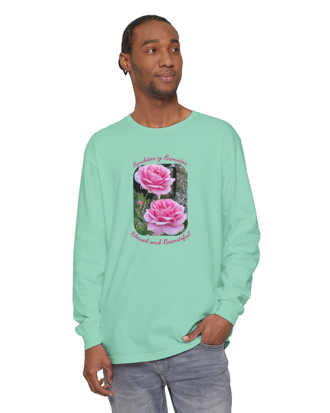"Blessed and Beautiful" Unisex Garment-dyed Long Sleeve T-Shirt