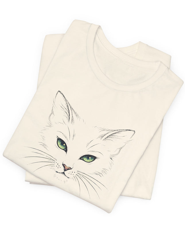 "Cat Face Sketch" Unisex Jersey Short Sleeve Tee