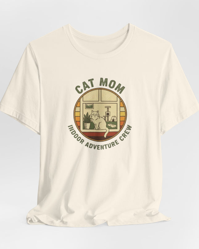 "Cat Mom Indoor Adventure Crew" Unisex Jersey Short Sleeve Tee