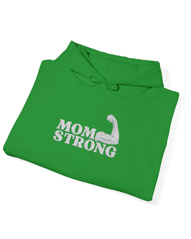 "Mom Strong (White embroidery)" Unisex Heavy Blend Hooded Sweatshirt