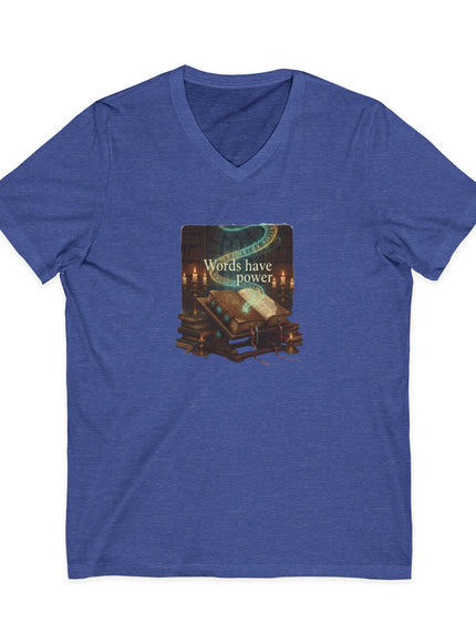 "Words Have Power" Unisex Jersey Short Sleeve V-Neck Tee