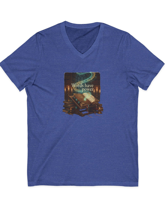 "Words Have Power" Unisex Jersey Short Sleeve V-Neck Tee