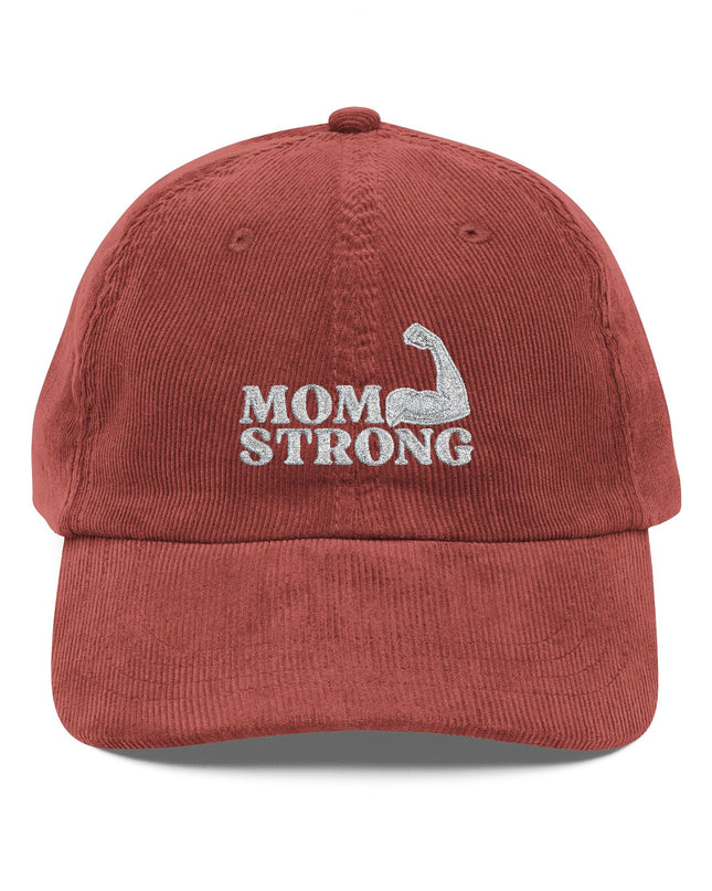 "Mom Strong" Vintage Corduroy Cap (Embroidery)