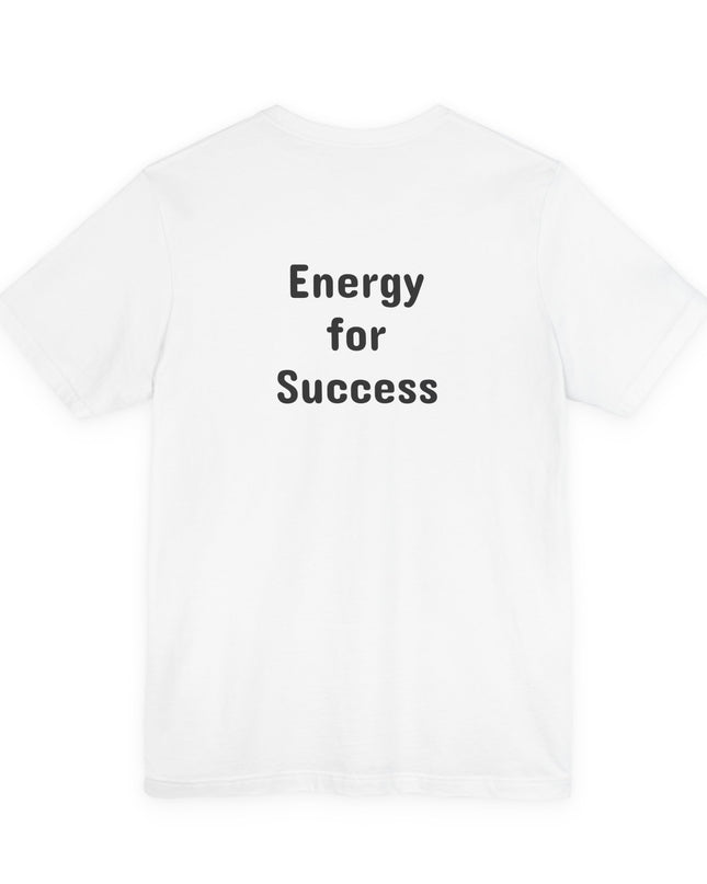 "Energy for Success" with a black and white drawing of a tree, Unisex Jersey Short Sleeve Tee