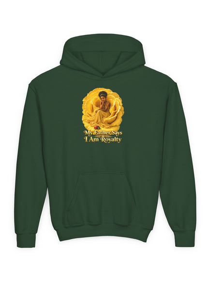 "My Father Says I am Royalty" Youth Heavy Blend Hooded Sweatshirt