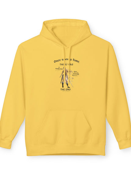 "She Saved Herself V1" (Ink both sides) Unisex Midweight Softstyle Fleece Hoodie