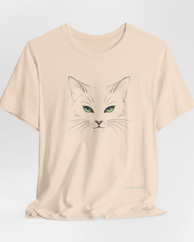 "Cat Face Sketch" Unisex Jersey Short Sleeve Tee