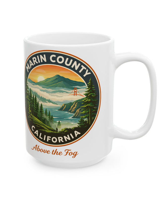 "Marin County, Above the Fog" Ceramic Mug, (11oz, 15oz)