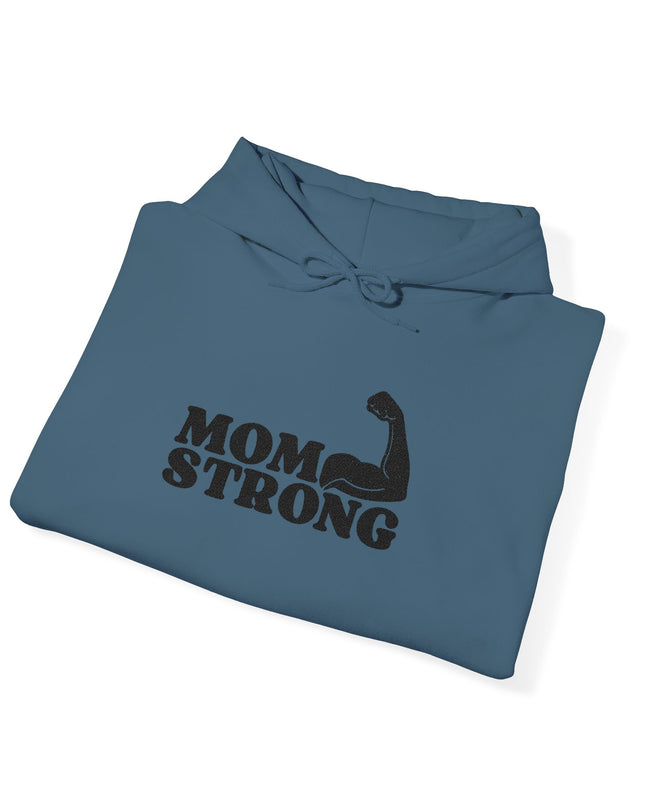 "Mom Strong (Black embroidery)" Unisex Heavy Blend Hooded Sweatshirt