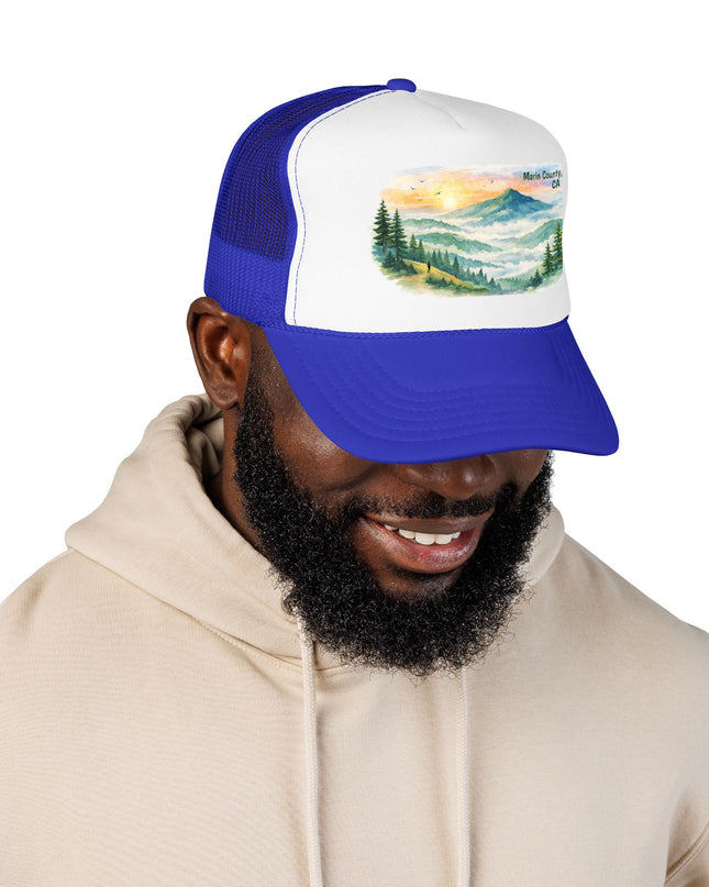"Marin County, Where the Hills Meet the Sky" Foam Trucker Hat