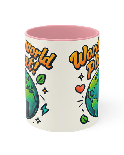 "Word to World Planet!" Accent Mug