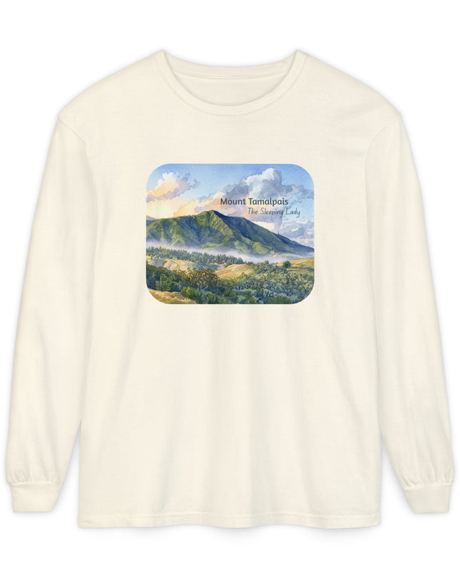 "Mount Tamalpais, the Sleeping Lady" Unisex Garment-dyed Long Sleeve T-Shirt
